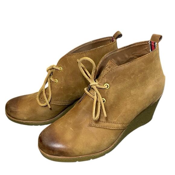 Sperry Harlow Burnished Leather Wedge Bootie - 9.5 - Picture 1 of 8